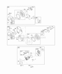 Electric Starter Rewind Group Diagram and Parts List for  Briggs and Stratton Engine